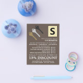 3つの鍵とロゴ、ロックスミス広告ズ・フライヤー チラシ (シングル)