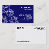 3つの長方形 – ダークブルーの花のカスケード 名刺 (正面/裏面)