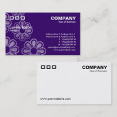 3つの長方形 – 濃い紫の花のカスケード 名刺 (正面/裏面)