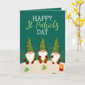 3つの陽気な小人 シャムロック 聖パトリックの日 カード (黄色い花)