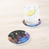 3つの雪だるまが点灯 コースター (側面)