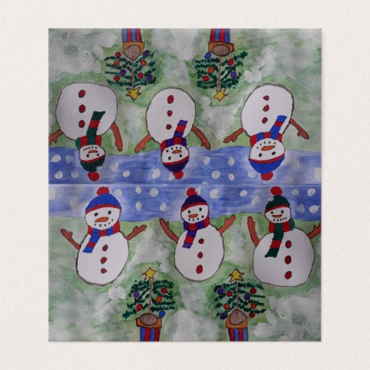 3つの雪だるまクリスマスカード (外部フラット)