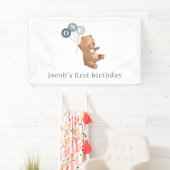 3つの青い吹き出しバナーでクマ 横断幕 (インサイチュ)