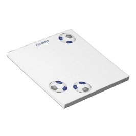 3つの青い灰色のサッカーボールパーソナライズされた ノートパッド