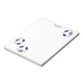 3つの青い灰色のサッカーボールパーソナライズされた ノートパッド (回転)