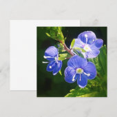 3つの青い花フラットカード (正面/裏面)