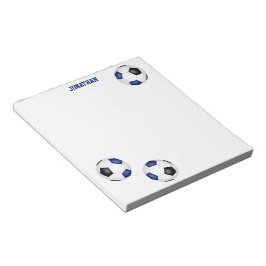 3つの青い黒いサッカーボールの選手の名前 ノートパッド