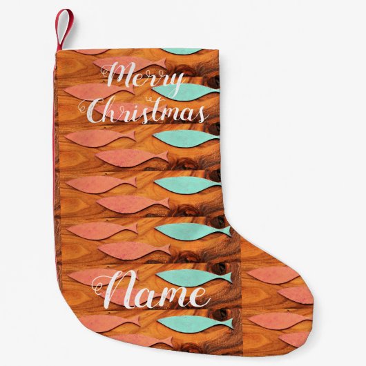3つの魚パターンThunder_Cove スモールクリスマスストッキング (正面)