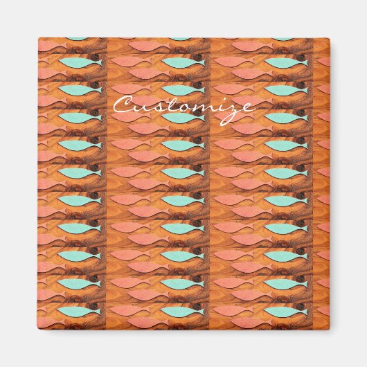 3つの魚パターンThunder_Cove マグネット (正面)