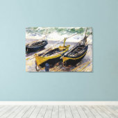 3つの魚釣りボート キャンバスプリント (インサイチュ (ウッドフロア))