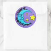 3つの黄色い星を持つ部族のブルームーン ラウンドシール (バッグ)