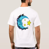 3つの黄色い星を持つ部族のブルームーン Tシャツ (裏面)