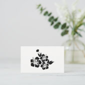 3つの黒いハイビスカス熱帯花 名刺 (スタンド正面)