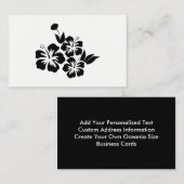 3つの黒いハイビスカス熱帯花 名刺 (正面/裏面)