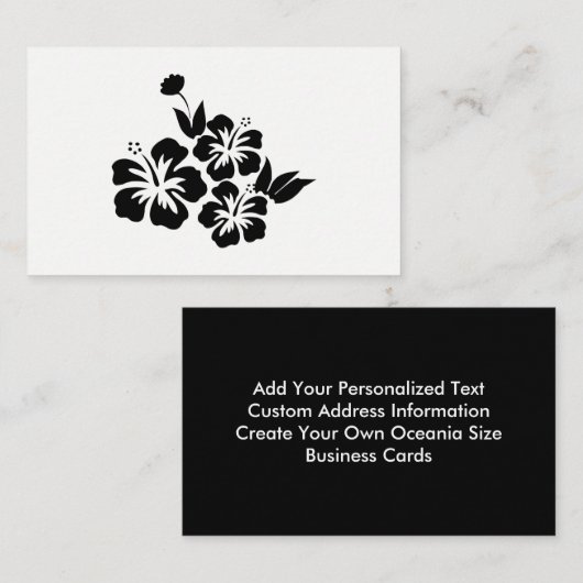 3つの黒いハイビスカス熱帯花 名刺 (正面/裏面)