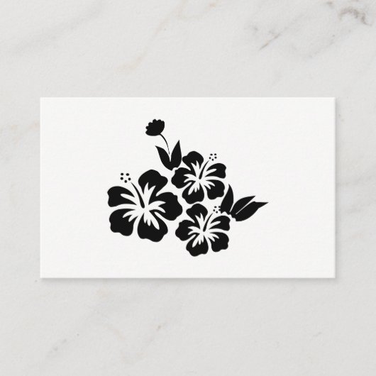 3つの黒いハイビスカス熱帯花 名刺 (正面)