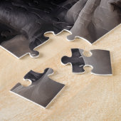 3つの黒いパグの子犬 ジグソーパズル (側面)