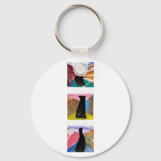 3つの黒い花瓶 キーホルダー (正面)