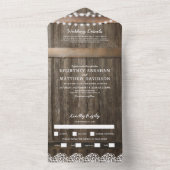 3つの1 ラスティック ベイビーズ ブレス ウェディング オールインワン招待状 (内側)