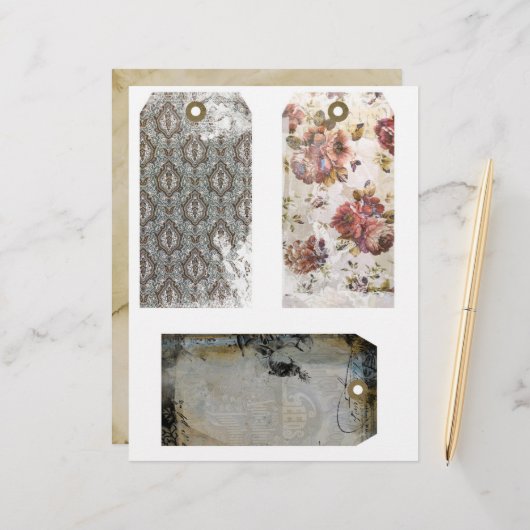 3つの6x10インチジャンクジャーナル出荷ラベル (正面/裏面インサイチュ)