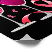 3つのGlワイン乳がん認識度ピンクリボン ポスター (角)