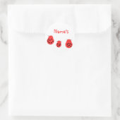 3つのLadybugsカスタマイズ可能なシール ラウンドシール (バッグ)