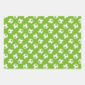 3つのpc品種ブライトグリーンブラックチームカラーズサッカー ラッピングペーパーシート (正面2)