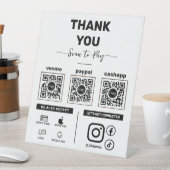 3つのQRコードを支払うクリーンなミニマリストスキャンありがとう 台座サイン (インサイチュ)