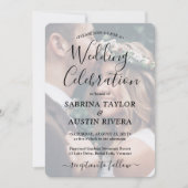 3つのQRコード ウェブサイト RSVP オールインワン フォト ウェディング 招待状 (正面)