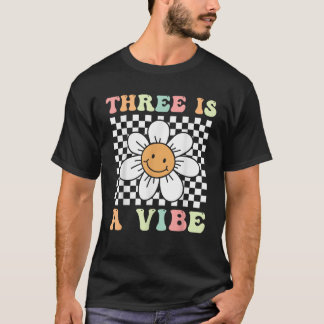 3つのVibeかわいいグルービー3番目の誕生日パーティー大 Tシャツ