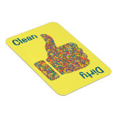 3つはきれいなか汚れたカラフルなモザイクの上でx 4"手早くめくります マグネット (右側)