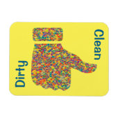 3つはきれいなか汚れたカラフルなモザイクの上でx 4"手早くめくります マグネット (横)