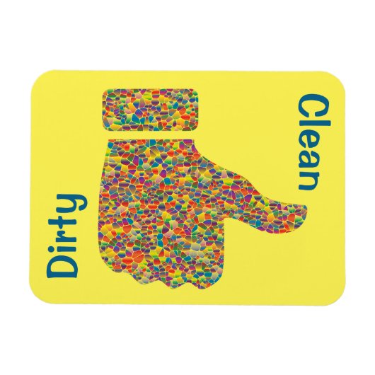 3つはきれいなか汚れたカラフルなモザイクの上でx 4"手早くめくります マグネット (横)