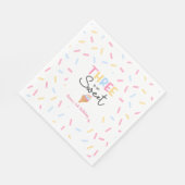 3つはとても甘いアイスクリームの3番目の誕生日パーティー スタンダードランチョンナプキン (角)