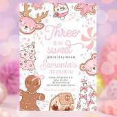 3つはとても甘いクリスマスクッキー誕生日部分 招待状