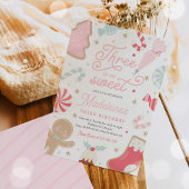 3つはとても甘いクリスマスクッキー3rd誕生日 招待状