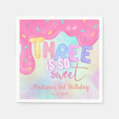 3つはとても甘いピンクのつや消しナプキンス スタンダードカクテルナプキン (正面)