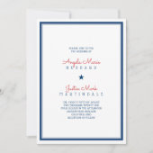 3つを結婚する米国の愛国心が強い旗 招待状 (正面)