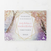 3つエレガント折おとぎ話の結婚RSVPを含む 三つ折りプログラム (カバー)