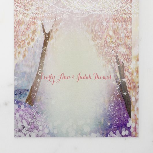 3つエレガント折おとぎ話の結婚RSVPを含む 三つ折り招待状 (カバー)