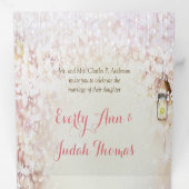 3つエレガント折おとぎ話の結婚RSVPを含む 三つ折り招待状 (内部最初)