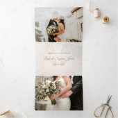 3つエレガント折の写真の追加の結婚の発表 三つ折り案内状 (内部)