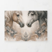 3つエレガント折の追加フォト結婚式招待状 三つ折り招待状 (カバー)