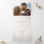 3つエレガント折の追加フォト結婚式招待状 三つ折り招待状 (内部)