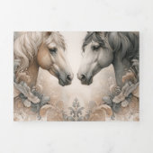 3つエレガント折の追加フォト結婚式招待状 三つ折り招待状 (カバー)