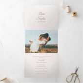 3つエレガント折の追加フォト結婚式招待状 三つ折り招待状 (内部)