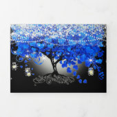 3つエレガント折りハートリーフ結婚にRSVPを含む 三つ折り招待状 (カバー)