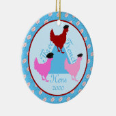 3つフランスのの鶏 – カスタム年 セラミックオーナメント (右)