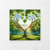 3つモダン折の写真の結婚アナウンスメントカードの追加 三つ折り案内状 (カバー)