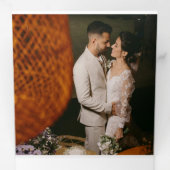 3つモダン折の写真の結婚アナウンスメントカードの追加 三つ折り案内状 (内部最初)